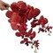 Artificial Phalaenopsis Flowers Branches 9 Large Blooms Artificial Orchid Flowers Stem Plants 42 Inches 2 Pcs for Home Wedding Décor (Red)